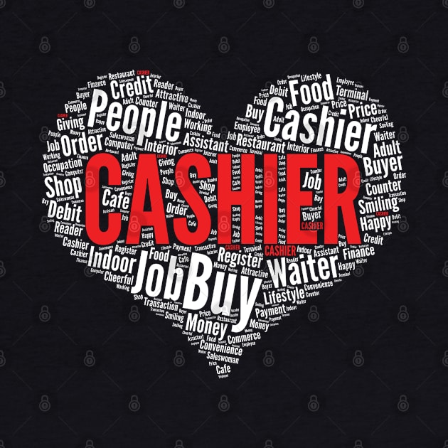 Cashier Heart Shape Word Cloud Design graphic by theodoros20